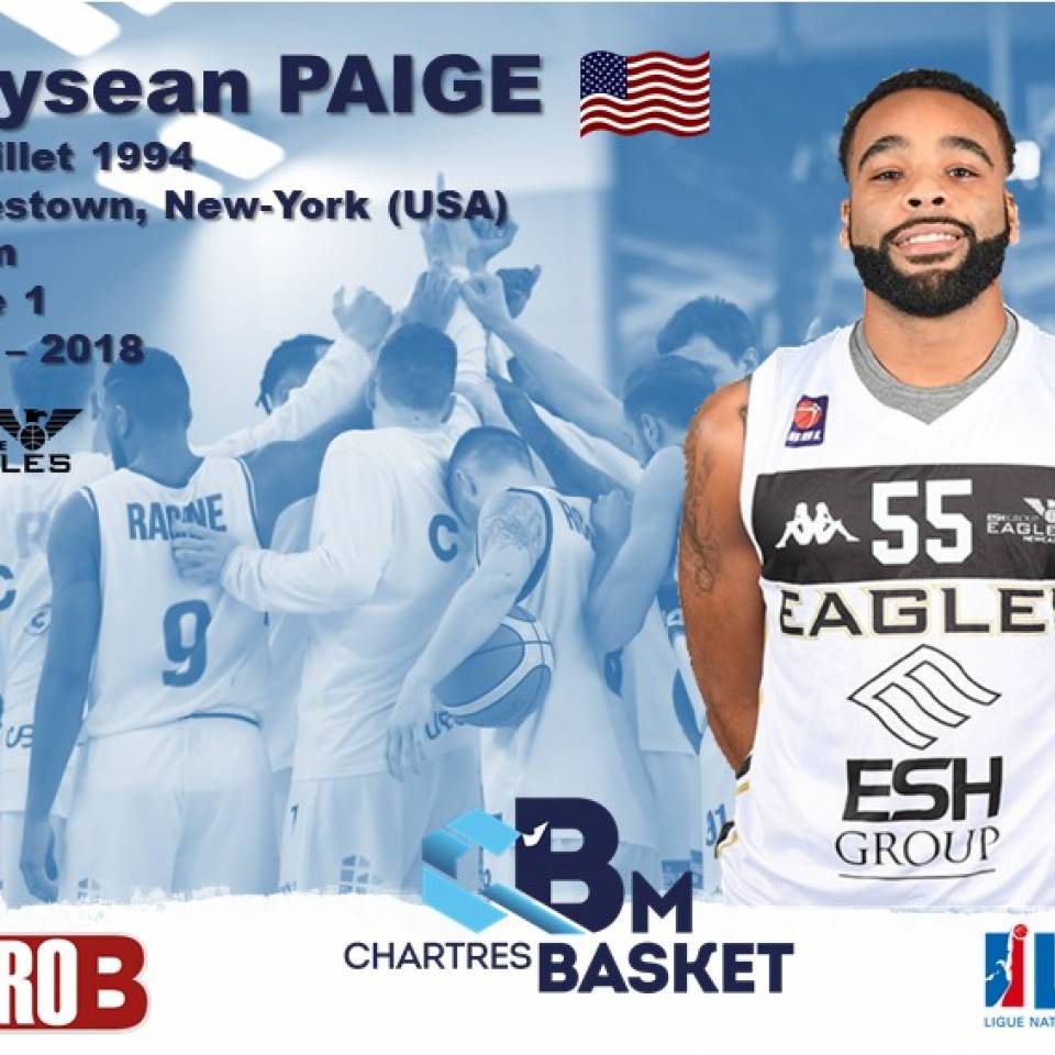 Jaysean Paige (Américain) signe au C'CBM pour la saison 2018-2019