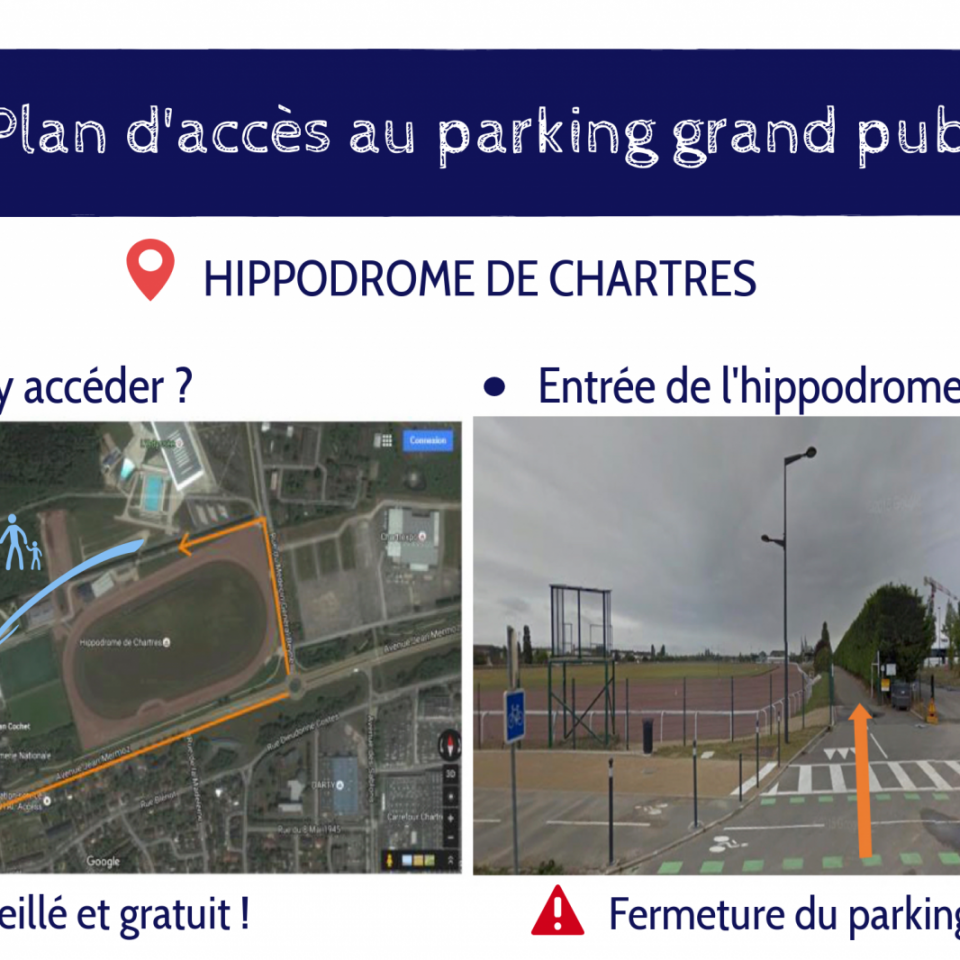 Parking spectateurs gratuit et surveillé à l'hippodrome de Chartres